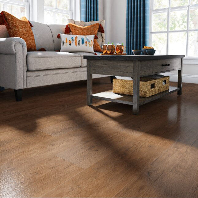 Pergo DuraCraft +WetProtect Cask Aged Oak 20-mil x 7-1/2-in W x 47-in L Waterproof Luxury Vinyl Plank Flooring ( 17.43-sq ft Carton )