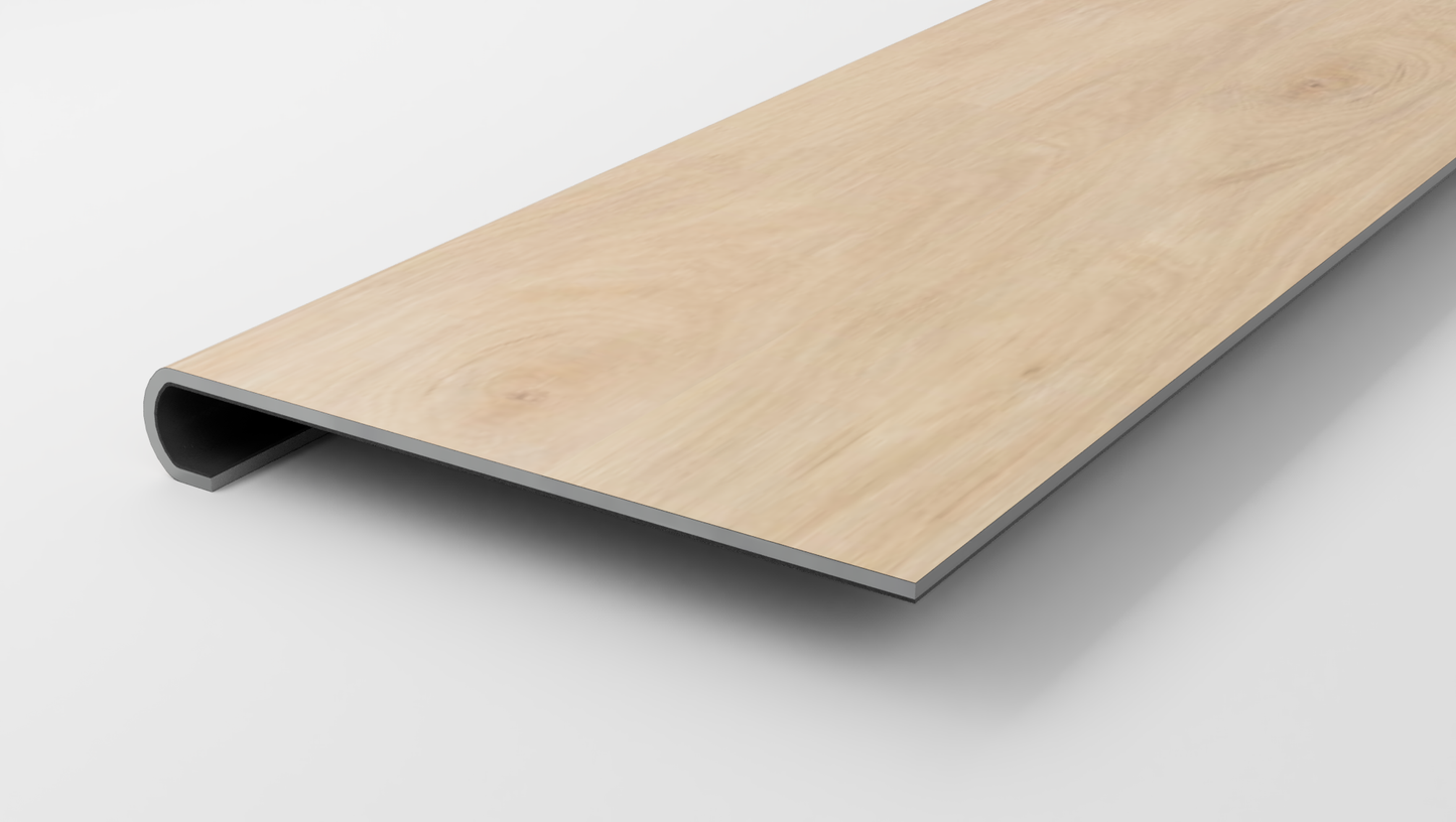 Floorte Classic | Pantheon HD Plus Natural Bevel | Alabaster Stair Tread