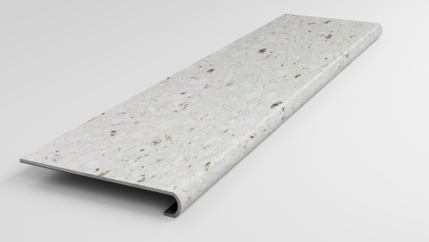 Bent White Terrazzo Stair Tread