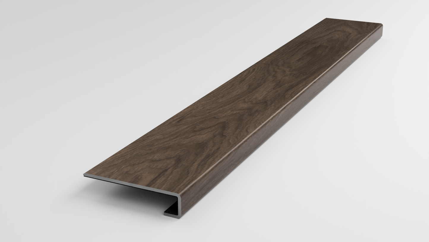 Floorte Classic | Pantheon HD Plus Natural Bevel | Charred Earth Stair Tread