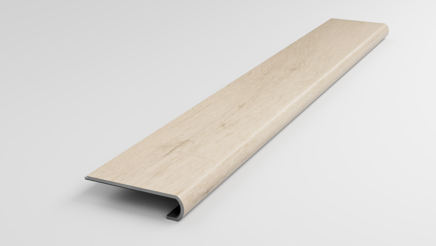 Floorte Classic | Pantheon HD Plus Natural Bevel | Fresco Cream Stair Tread