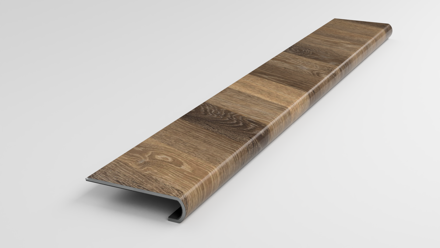 Knight Tile Rigid Core | Mid Limed Oak (Chevron) Stair Tread