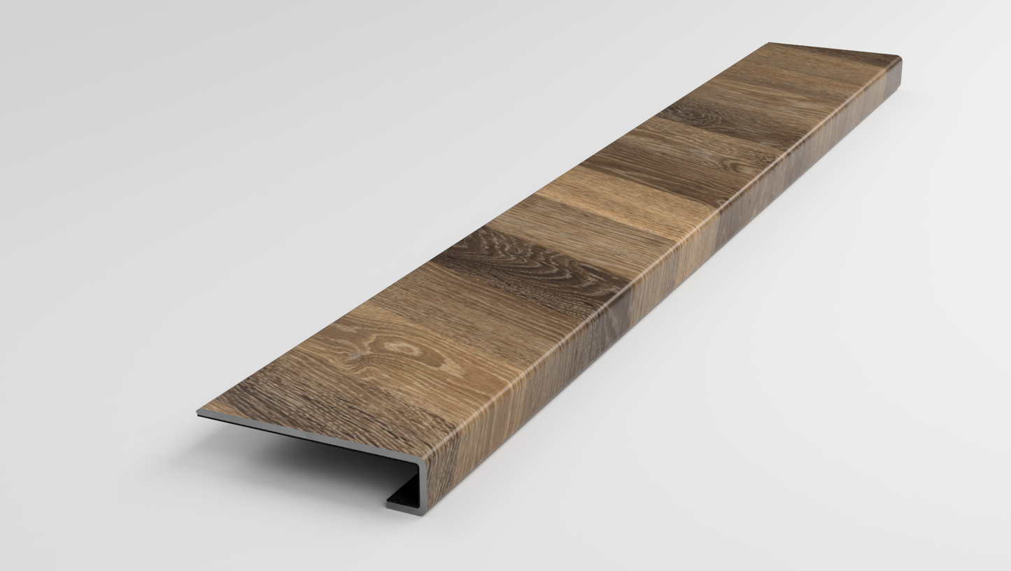 Knight Tile Rigid Core | Mid Limed Oak (Chevron) Stair Tread