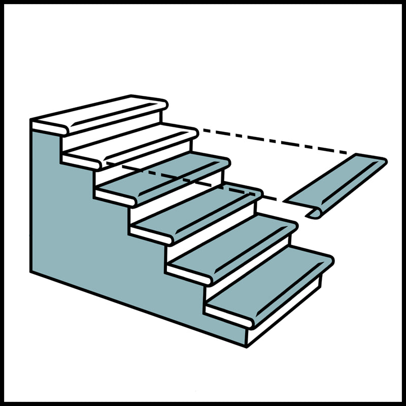 You Install your treads plus product on your stairs